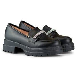 Mocasines mujer piel ecologica negra negro 4
