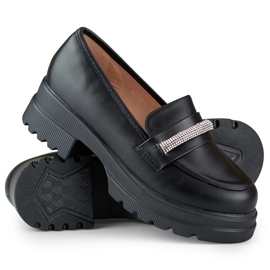 Mocasines mujer piel ecologica negra negro 5