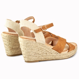 Sandalias cuña mujer alpargatas ante marrón 1