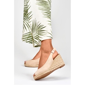 Alpargatas mujer cuña ante beige 3
