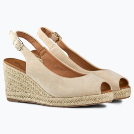 Alpargatas mujer cuña ante beige 2