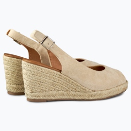 Alpargatas mujer cuña ante beige 4