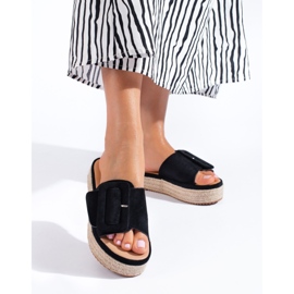 Alpargatas de ante negro con plataforma Shelovet 3