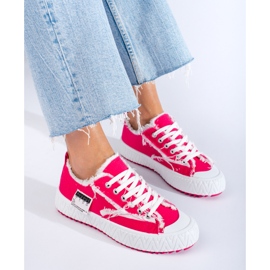 Deportivas Shelovet plataforma fucsia rosa 1