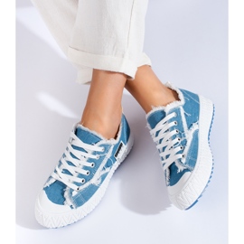 Zapatillas de mujer en la plataforma Denim Shelovet azul 1