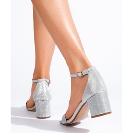 Sandalias tacón plata Shelovet 2