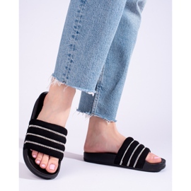 Sandalias de mujer negras con circonitas Shelovet negro 1