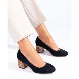 SHELOVET Zapatos de tacón en ante negros de Sheovet 3
