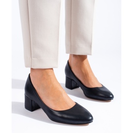 Zapatos de tacón bajo Shelovet de mujer clásicos negros 1