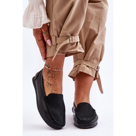 Mocasines de cuero clásicos para mujer S.Barski LR97630 Negro 6