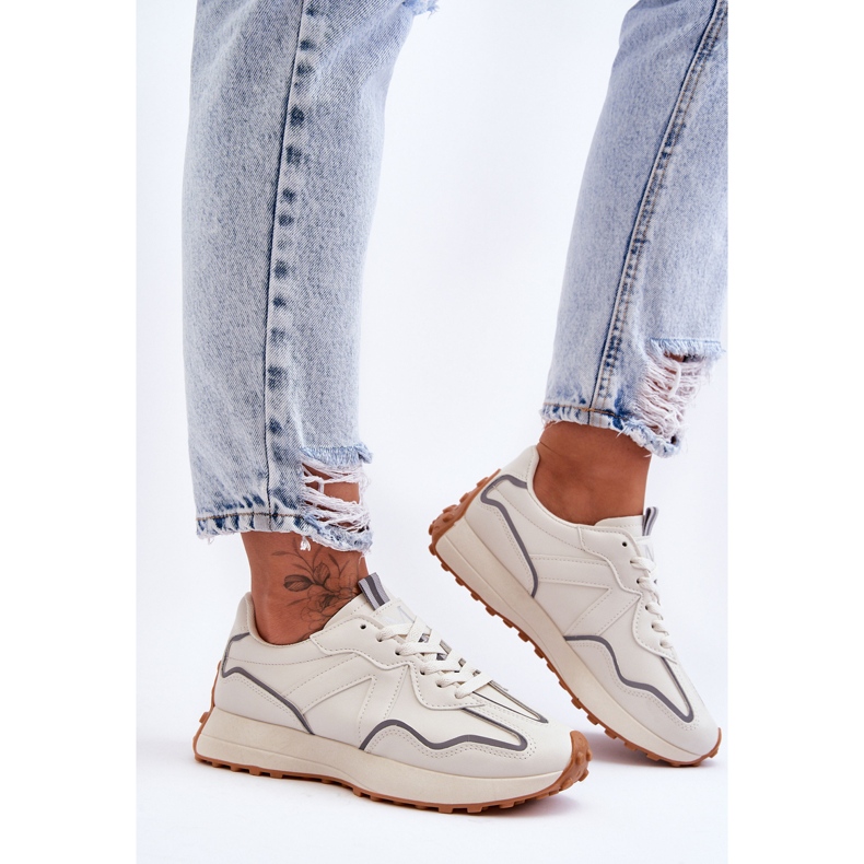 FJ1 Deportivas Mujer Beige Faro blanco 2