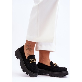 FB2 Mocasines Mujer Ante Plataforma Negro Larey 1