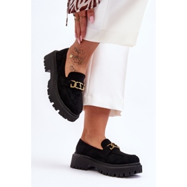 FB2 Mocasines Mujer Ante Plataforma Negro Larey 4