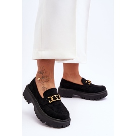 FB2 Mocasines Mujer Ante Plataforma Negro Larey 2