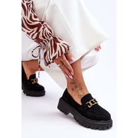 FB2 Mocasines Mujer Ante Plataforma Negro Larey 5