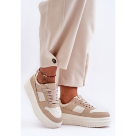 FJ1 Zapatos Deportivos De Mujer En Una Plataforma Masiva Beige Belisso 4