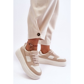 FJ1 Zapatos Deportivos De Mujer En Una Plataforma Masiva Beige Belisso 6
