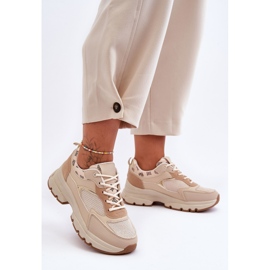 PM1 Zapatillas Cordones Plataforma Beige Escape 1