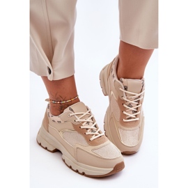 PM1 Zapatillas Cordones Plataforma Beige Escape 5