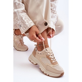 PM1 Zapatillas Cordones Plataforma Beige Escape 6