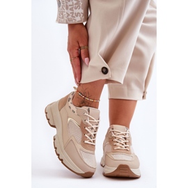 PM1 Zapatillas Cordones Plataforma Beige Escape 8