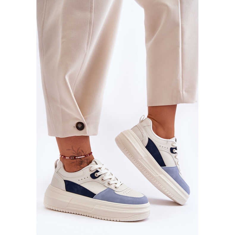 FJ1 Zapatos Deportivos De Mujer En Una Plataforma Masiva Blanco Y Azul Gemma 1 FJ1 Zapatos Deportivos De Mujer En Una Plataforma Masiva Blanco Y Azul Gemma 1