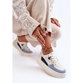 FJ1 Zapatos Deportivos De Mujer En Una Plataforma Masiva Blanco Y Azul Gemma 3
