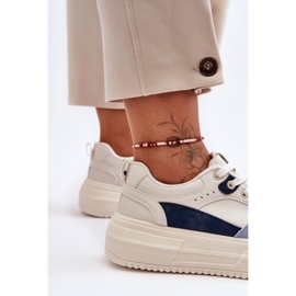 FJ1 Zapatos Deportivos De Mujer En Una Plataforma Masiva Blanco Y Azul Gemma 5