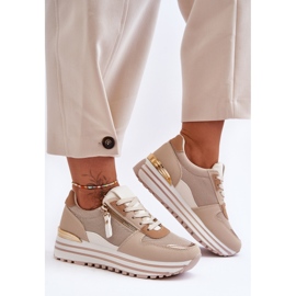 FJ1 Deportivas De Mujer Con Cremallera Decorativa Beige Cairo 1