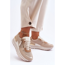 FJ1 Deportivas De Mujer Con Cremallera Decorativa Beige Cairo 6