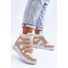 PE1 Zapatillas Altas Mujer Cuña Oculta Beige Inari 2