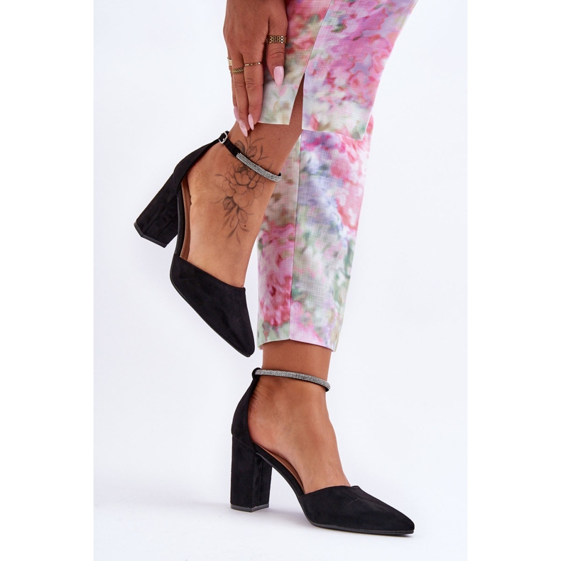 Zapatos De Salón Black Diamond De Ante Con Circonitas Cúbicas negro 1