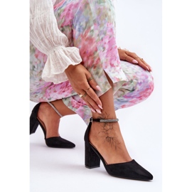 Zapatos De Salón Black Diamond De Ante Con Circonitas Cúbicas negro 3