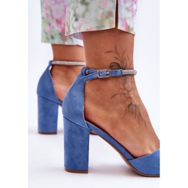 PS1 Zapatos De Salón De Ante Azul Diamante Con Circonitas Cúbicas 3