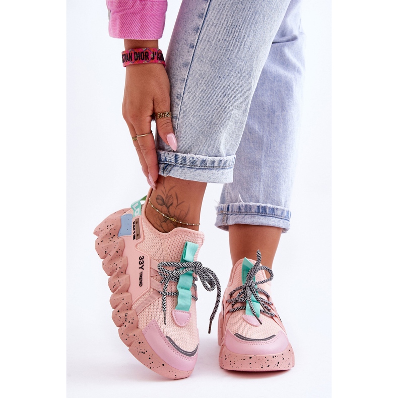 PS1 Zapatillas de moda sin cordones Evolución rosa claro rosado 1