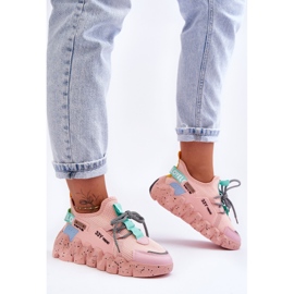 PS1 Zapatillas de moda sin cordones Evolución rosa claro 2