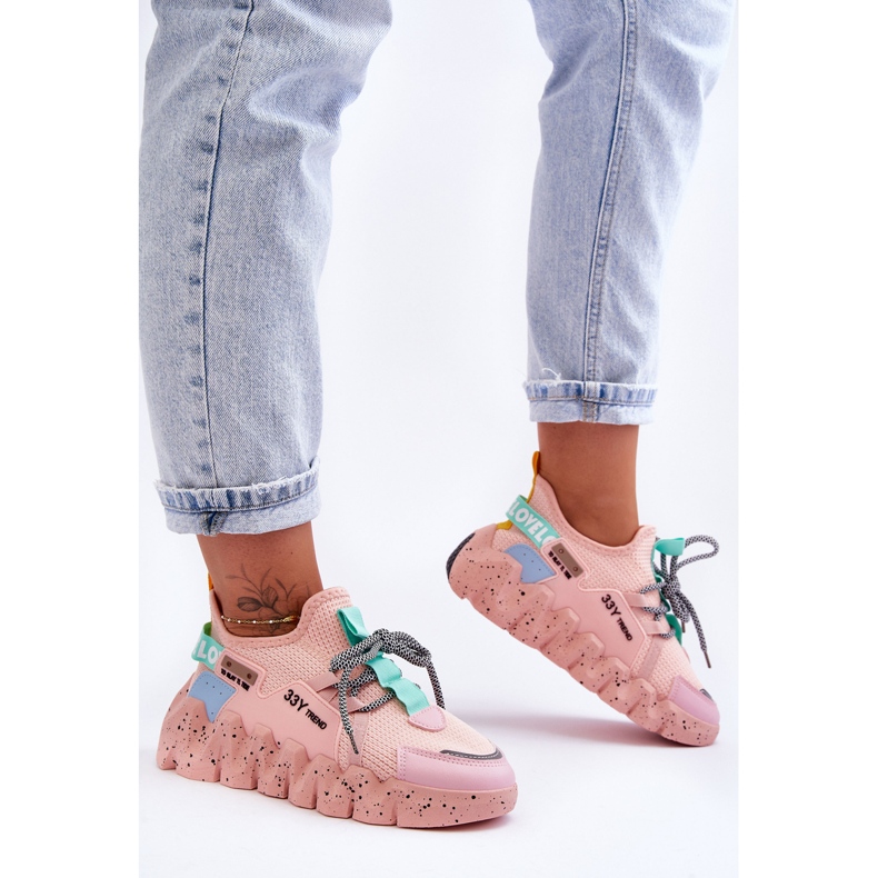 PS1 Zapatillas de moda sin cordones Evolución rosa claro rosado 2