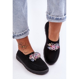 PM1 Zapatillas De Mujer Sin Cordones Con Piedras Black Simple negro 2 PM1 Zapatillas De Mujer Sin Cordones Con Piedras Black Simple negro 2