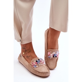 PM1 Mocasines Trendy De Ante Con Adornos Beige Delima 7