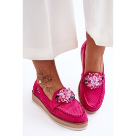 PM1 Mocasines Mujer Plataforma Piedras Fucsia Elonore rosa 1