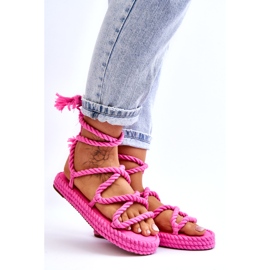 Sandalias atadas en una plataforma masiva El rosa no puede esperar rosado 7