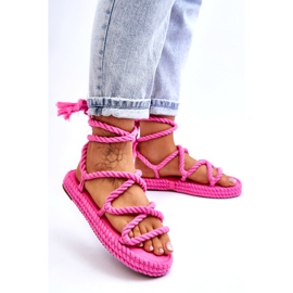 Sandalias atadas en una plataforma masiva El rosa no puede esperar rosado 3