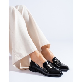Mocasines mujer Shelovet negro lacado 3
