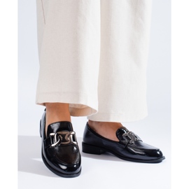 Mocasines mujer Shelovet negro lacado 2