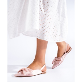 Bailarinas de mujer de raso con lazo rosa Shelovet rosado 2