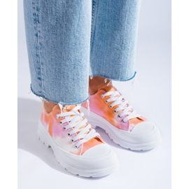 Deportivas plataforma Shelovet multicolor naranja 1