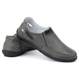 Olivier Mocasines de hombre en piel gris para el verano 602 6
