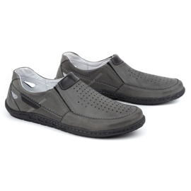 Olivier Mocasines de hombre en piel gris para el verano 602 2