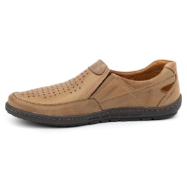 Olivier Mocasines hombre piel para verano 602 beige 1