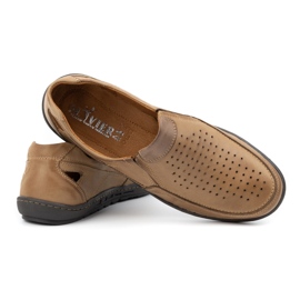 Olivier Mocasines hombre piel para verano 602 beige 4